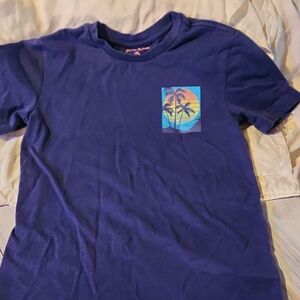Tommy Bahama Blue Kids T-Shirt with Sunset Palm Design